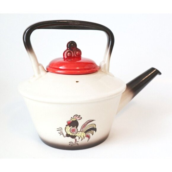 Poppytrail California Pottery Teapot by Metlox Rooster - Picture 2 of 7